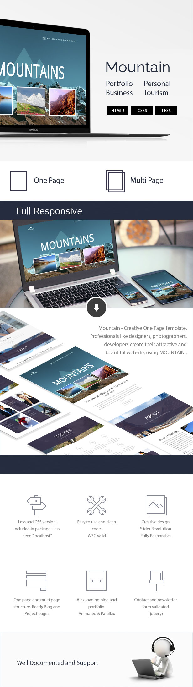 Mountain - Creative OnePage & MultiPage Template - 1
